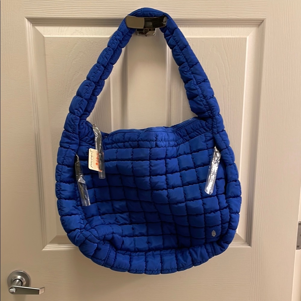 Free People Blue Quilted Shoulder Bag